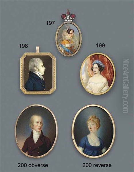 Francis I, Holy Roman Emperor And Emperor Of Austria, In Brown Coat With Gold Buttons, White Waistcoat And High Stock (+ His Wife, Empress Maria Theresa, In Blue Dress, Verso) - view 1