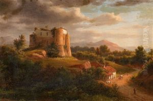 Sudliche Landschaft Mit Alter Wehranlage by Eugen von Guerard