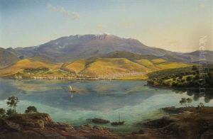 View Of Hobart Town, With Mount Wellington In The Background