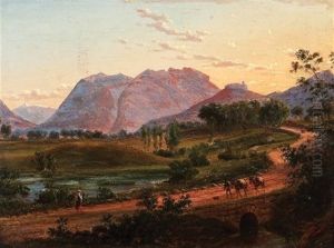 Marcianello Near Mt Gorniano On The Mountain Road From Naples To Rome by Eugen von Guerard
