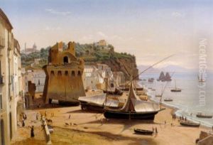 Southern Italian Coastal Scene by Eugen von Guerard
