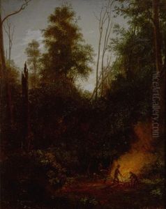 Moonlight Scene In The Ranges From Dandenong To Gippsland by Eugen von Guerard