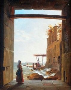 Les Deux Italiennes by Eugene-Charles-Francois Guerard