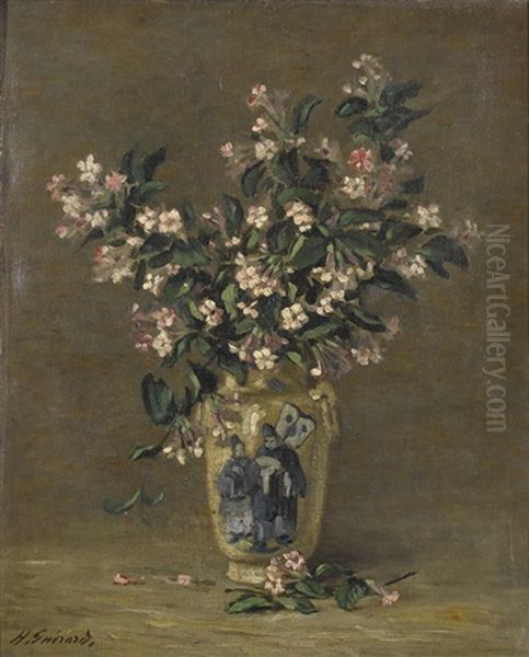 Stillleben Mit Bluhenden Zweigen In Asiatischer Vase - view 1