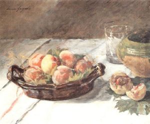 A Still Life With Peaches by Jeanne Guerard-Gonzales