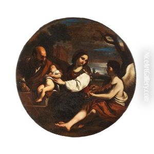 The Rest On The Flight Into Egypt by Giovanni Francesco Barbieri