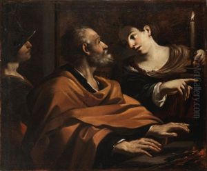 The Denial Of Saint Peter by Giovanni Francesco Barbieri
