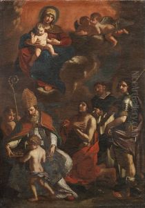 The Madonna And Child With The Patron Saints Of Modena: Saints John The Baptist, Peter The Martyr, George And Geminianus