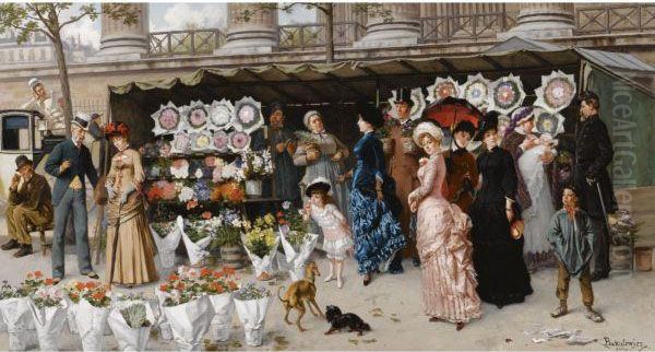 A Flower Market At La Madeleine, Paris - view 1