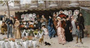 A Flower Market At La Madeleine, Paris