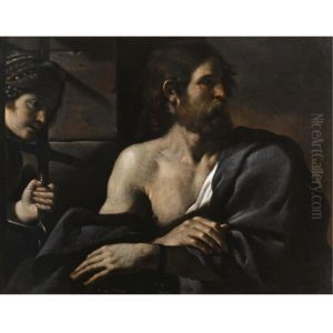 Saint John The Baptist In Prison Visited By Salome by Giovanni Francesco Barbieri