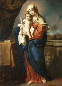 Vierge A L'enfant Benissant by Giovanni Francesco Barbieri