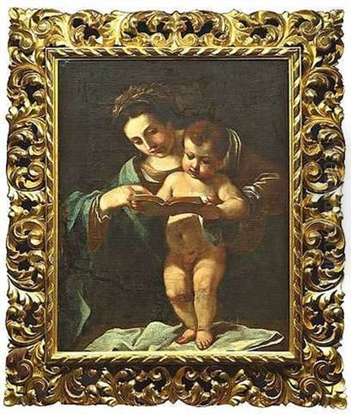 Madonna Mit Stehendem Jesusknaben, Ein Buch Betrachtend - view 1
