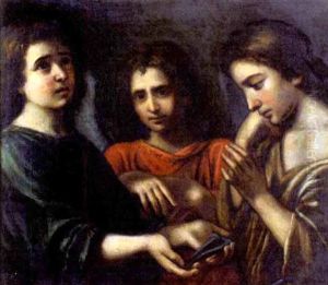 Angels In Adoration Of The Instruments Of The Passion by Giovanni Francesco Barbieri