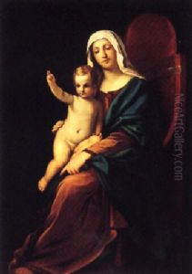 Madonna Med Barnet by Giovanni Francesco Barbieri