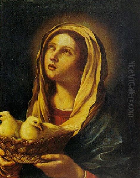 Madonna With Two Doves In A Basket - view 1