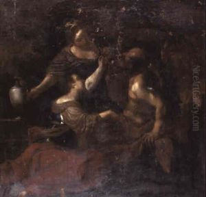 Lot And His Daughters by Giovanni Francesco Barbieri