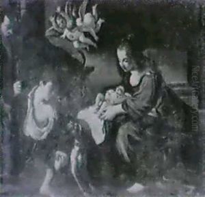 The Adoration Of The Shepherds by Giovanni Francesco Barbieri