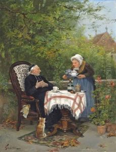 The Curate's Tea Party by Charles Francois Prosper Guerin