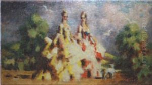 Two Ladies In The Park by Charles Francois Prosper Guerin