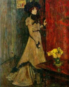 Elegante Au Chapeau Dans Un Interieur Elegante Au Chapeau Dans Un Interieur