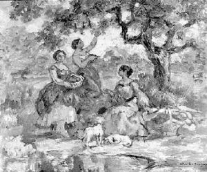La Cueillette De Fruits by Charles Francois Prosper Guerin