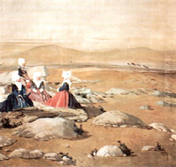Groupe De Bretonnes Sur La Dune - view 1
