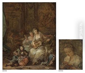 The Music Lesson (+ A Girl Sewing, Verso)