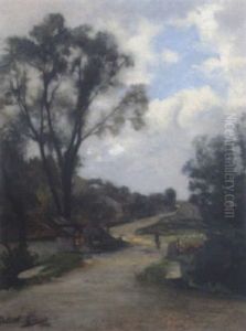 Dorfliche Landschaft Mit Figurlicher Staffage Dorfliche Landschaft Mit Figurlicher Staffage
