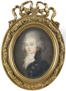 Jeune Homme En Costume Bleu A Haut Col, Gilet Jaune by Jean Urbain Guerin