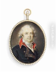 A General Called Francois Christophe De Kellermann (1735-1820), 1st Duke Of Valmy And Marshal Of France, In Black Coat Embroidered With Gold Oak Leaves, Red Collar, Brass Buttons, White Waistcoat