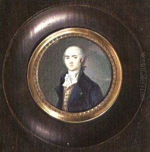 Homme En Perruque Courte Et Catogan, Redingote Bleu Roi, Gilet Fleuri, Cravate Blanche Homme En Perruque Courte Et Catogan, Redingote Bleu Roi, Gilet Fleuri, Cravate Blanche