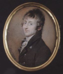A Gentleman Wearing Light Brown Coat, White Cravat And Frilled Shirt, A Gold Hoop Earring In His Ear