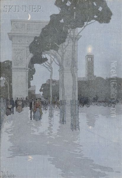 The Washington Arch In Washington Square, An Illustration For Century Magazine, August - view 1