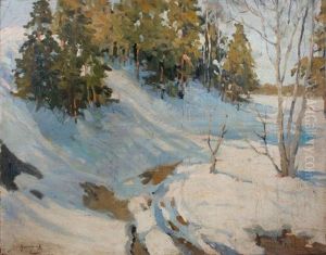 Snowing Landscape by Mikhail Guermacheff