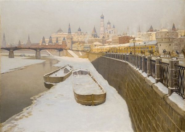 View Of Moscow Kremlin In Winter - view 1