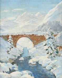 Le Pont Sous La Neige by Mikhail Guermacheff