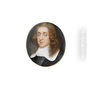 A Young Gentleman, In Black Doublet And Cloak, Wide White Lawn Collar, Shoulder-length Curling Hair