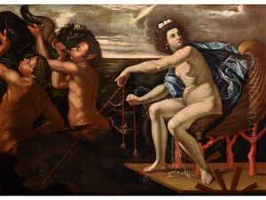 Amphitrite Bei Ihrem Brautzug Zur Hochzeit Mit Neptun by Giovanni Francesco Guerrieri