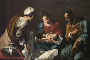 Die Madonna Betet Das Kind An, Mit Dem Heiligen Joseph Und Der Heiligen Anna Die Madonna Betet Das Kind An, Mit Dem Heiligen Joseph Und Der Heiligen Anna