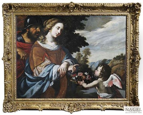 Die Heilige Dorothea Mit Einem Soldaten Auf Dem Weg Zum Richtplatz, Der Ein Engel Das Korbchen Mit Blumen Und Fruchten Reicht - view 1