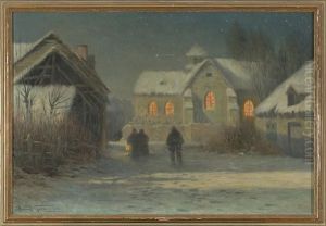 Messe De Minuit, Nuit De Noel A Bertricourt En Champagne (clair De Lune Sur La Neige)