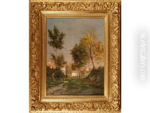 Paysanne Et Ses Canards Devant La Ferme by Armand Guery