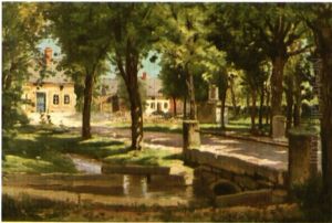 La Place De La Fontaine A Aumenancourt Le Grand by Armand Guery