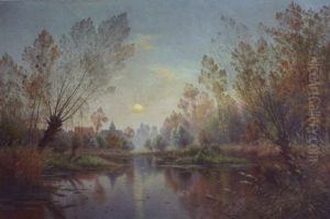 Soir D'autumne - Lever De Lune Sur La Suippe