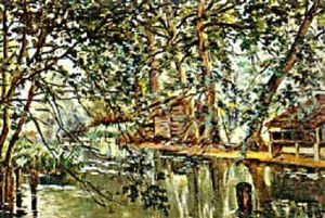 Les Cabanes De Pecheur Sous Les Platanes A Guerlet by Armand Guery