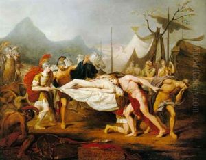 Bearing The Dead Body Of Patroclus To The Camp, Achilles's  Grief 'a Lofty Bier The Breathless Warrior Bears, Ect.'....