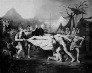 Bearing The Dead Body Of Patroclus To The Camp, Achilles' Grief by Thomas Douglas Guest