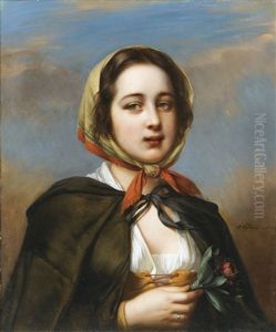 Jeune Fille Tenant Une Fleur