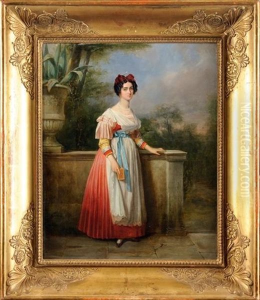 Portrait De Vittoria Caldoni, Modele Italien, En Costume De La Region D'albano - view 1